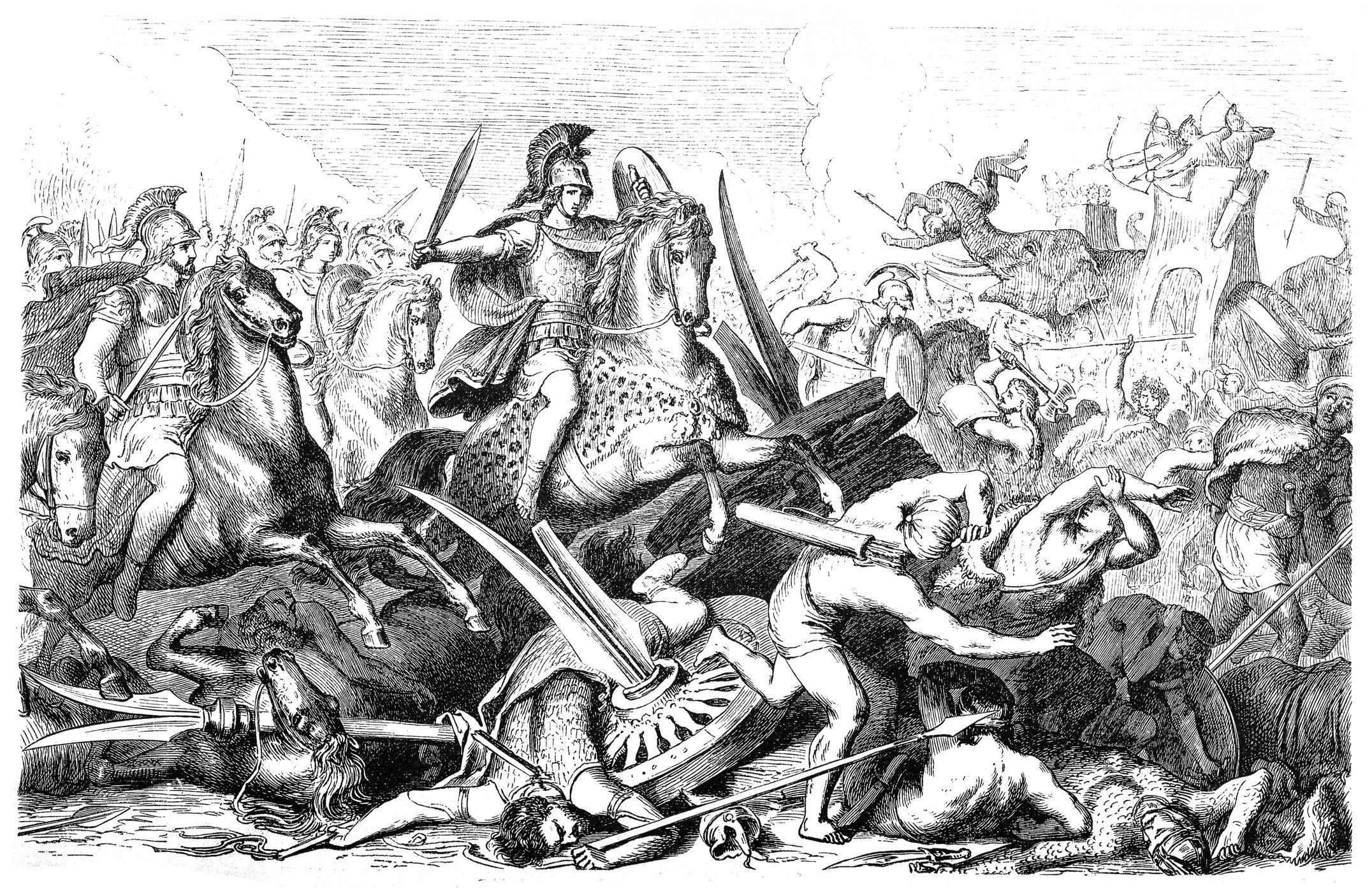 Illustration of a Battle of Gaugamela (October 1st, 331 BC)