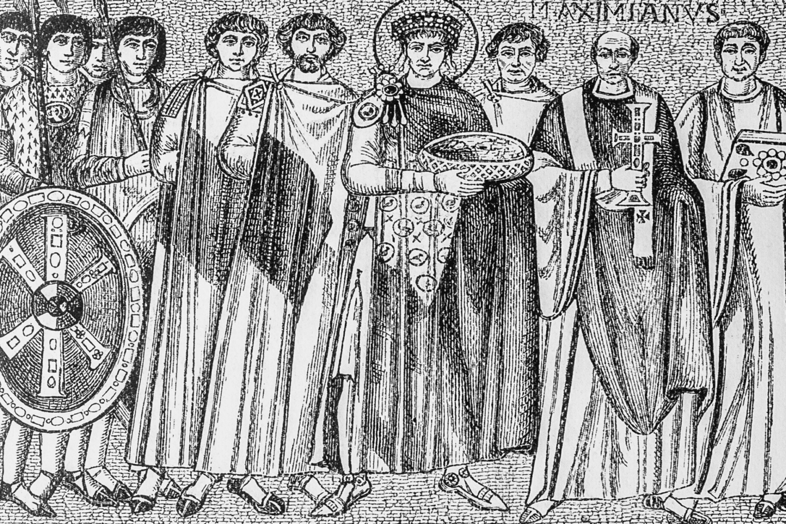Byzantine King Justinian and His Attendants