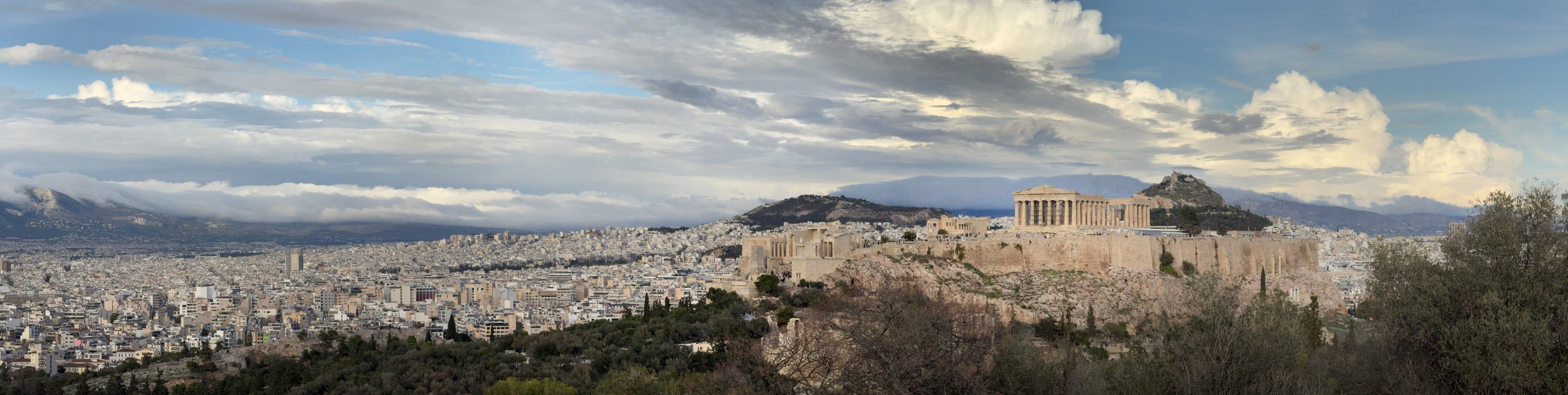 Athens skyline dominated by the ancient Acropolis and Parthenon temple